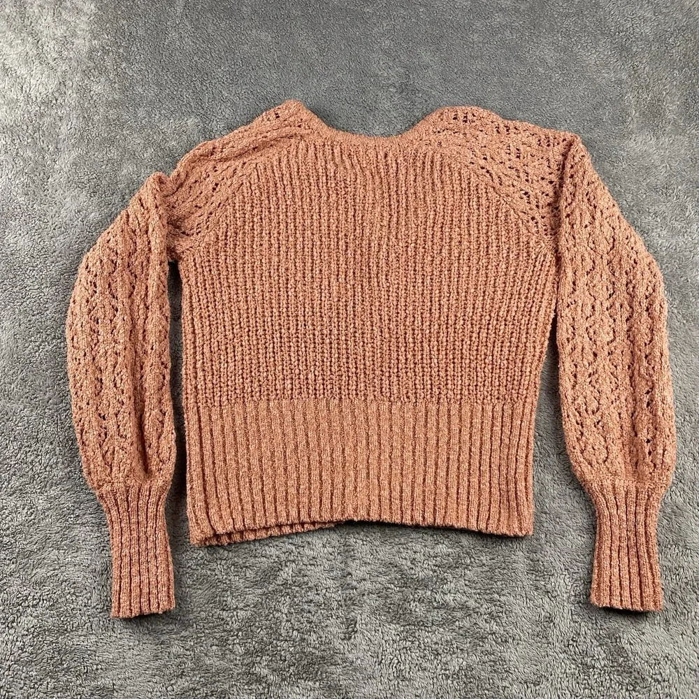 Lauren Conrad‎ Sweater Womens XS Orange Long Sleeve Button Up - Picture 8 of 13